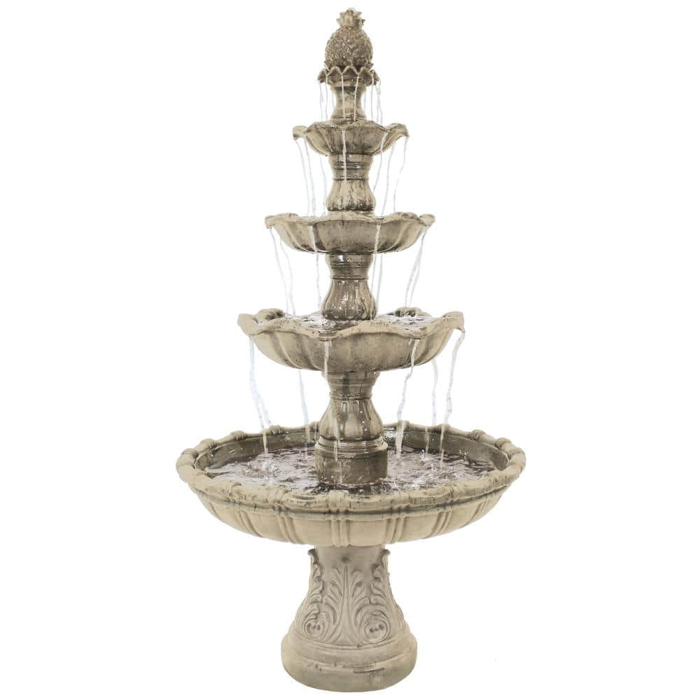 Sunnydaze Decor 80 in. 4-Tier Electric Powered Grand Courtyard Fountain in  Earth FC-73850 - The Home Depot