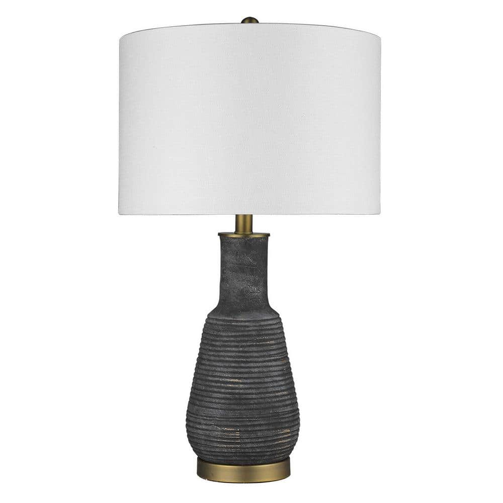 HomeRoots 25.75 In. Brass Standard Light Bulb Bedside Table Lamp ...