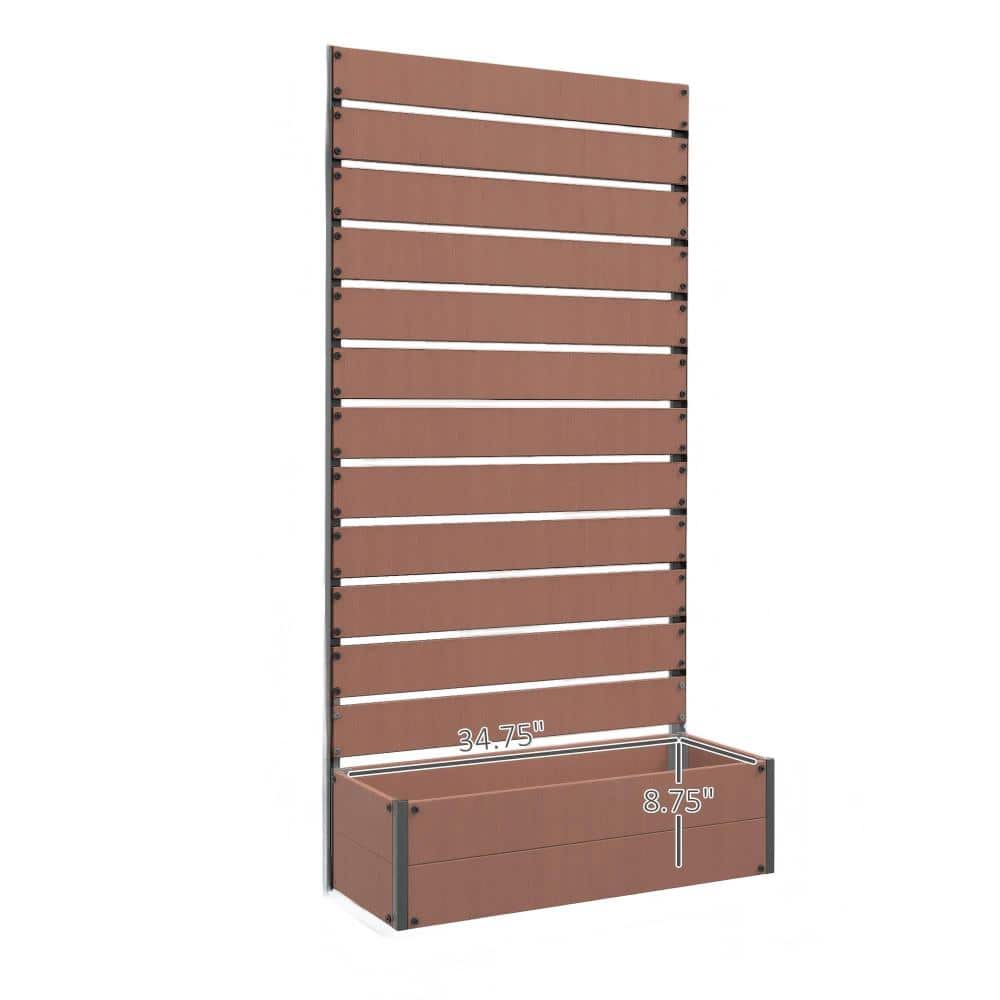 "Outsunny Raised Garden Bed with Trellis, 35.75x15x70.75"", Light Brown Self-Draining Planter" price history on PriceWatchPro