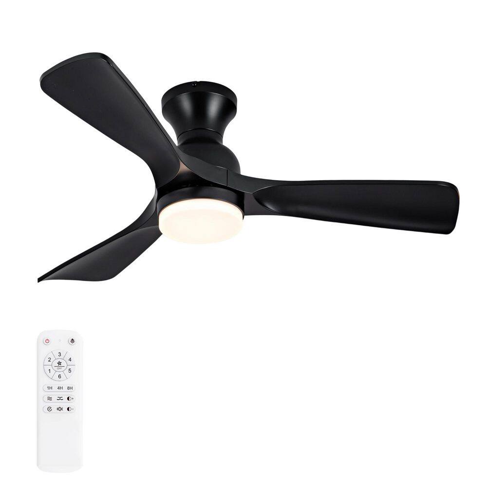 42 in. Black Indoor Ceiling Fan with Light and Remote, Modern Flush Mount Fan Reversible with ABS Blade for Living Room price history on PriceWatchPro