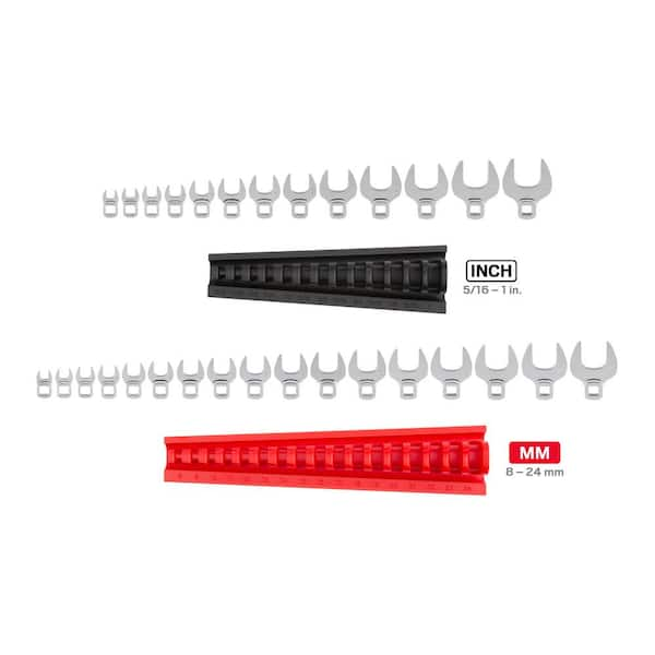 TEKTON 3/8 in. Drive Crowfoot Wrench Set, (30-Piece) (5/16-1 in