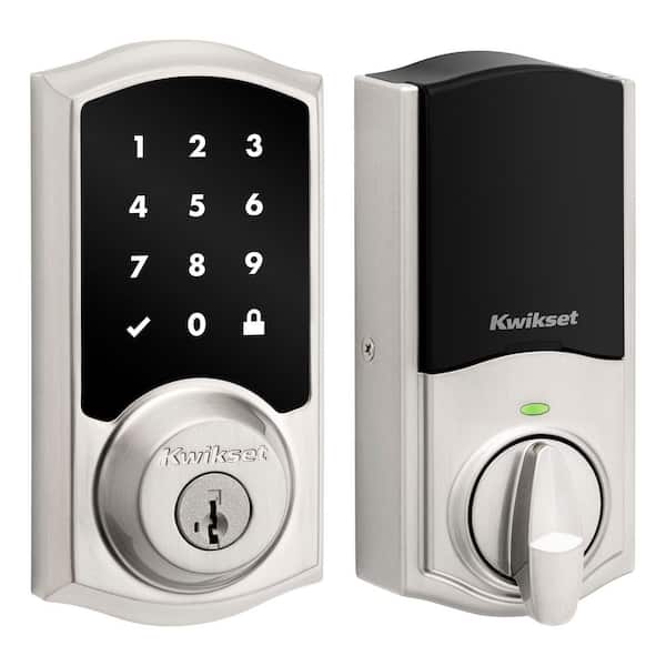 Kwikset HomeConnect 918 Satin Nickel Traditional Z-Wave Long Range Touchscreen Smart Lock Deadbolt Convenient Keyless Entry