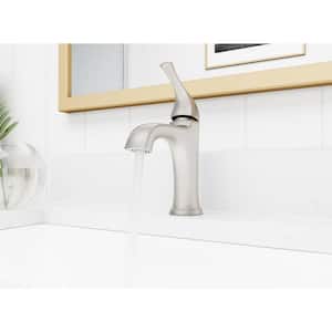 Ladera Single Handle Single Hole Bathroom Faucet with Deckplate Included in Spot Defense Brushed Nickel (2 Pack)