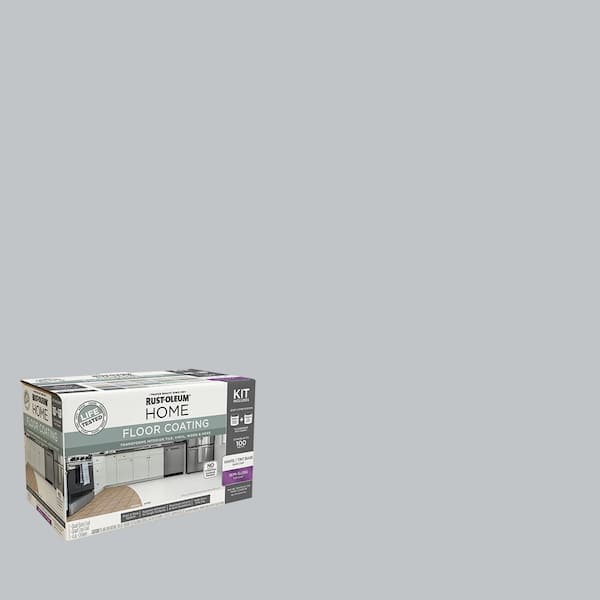 Rust-Oleum Home 1 qt. Smoke Interior Floor Base Semi-Gloss Clear Coating Kit