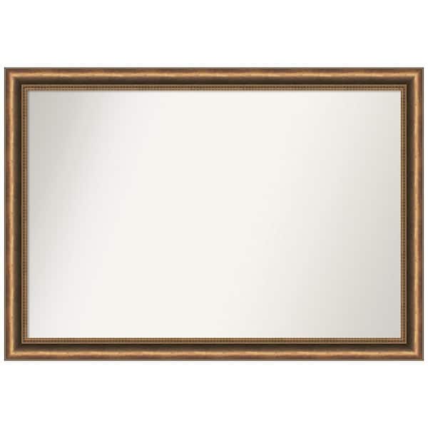 Amanti Art Manhattan Bronze Narrow 40 in. W x 28 in. H Non-Beveled Wood Bathroom Wall Mirror in Bronze, Gold