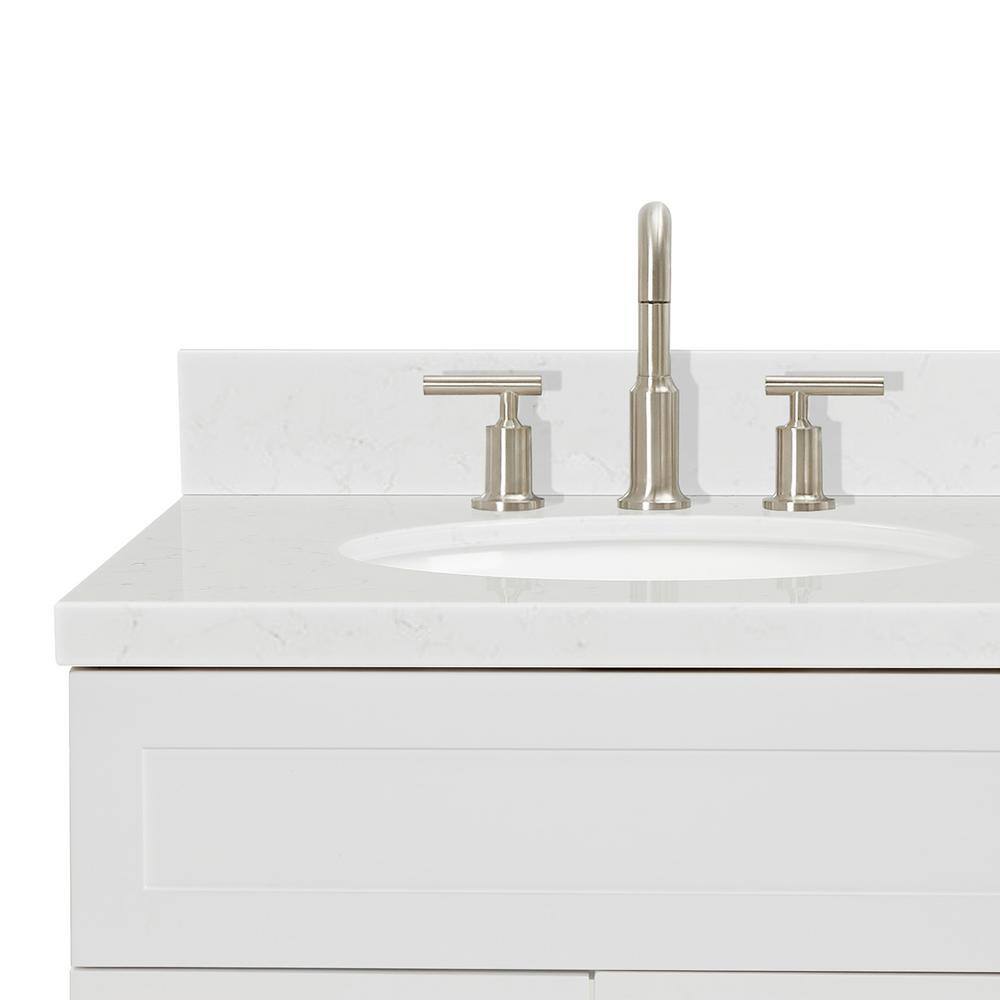 Hamlet 42" White Quartz Single Basin Freestanding Vanity Set