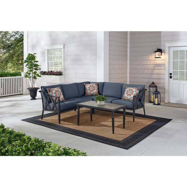 Hampton Bay Harmony Hill 3 Piece Black Steel Outdoor Patio