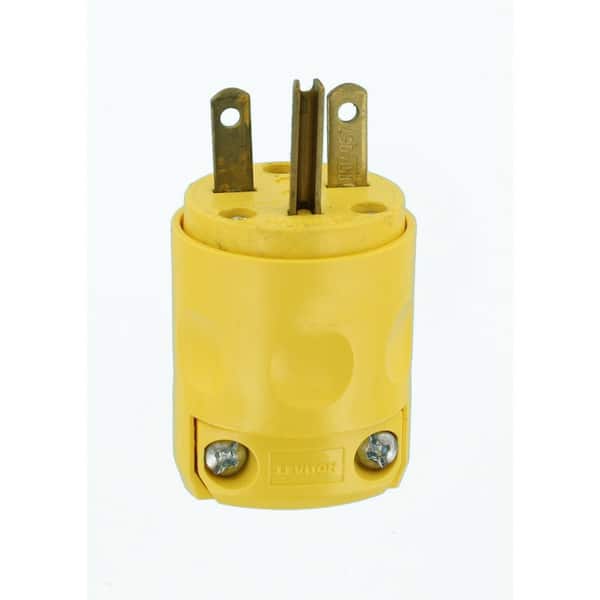 Leviton 515PV 15 Amp Grounding Plug 125 Volt Yellow
