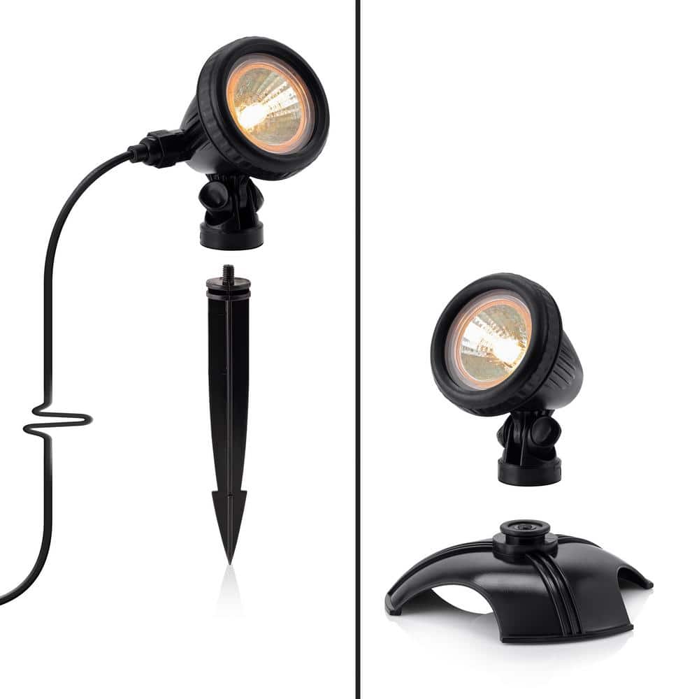 Black Outdoor Halogen Pond and Garden Spotlight with Transformer