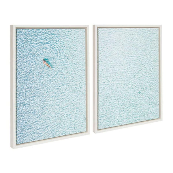 Sylvie "Woman Floating I and II" by Amy Peterson Art Studio 2-Piece White Framed Art Print Set 24 in. x 18 in.