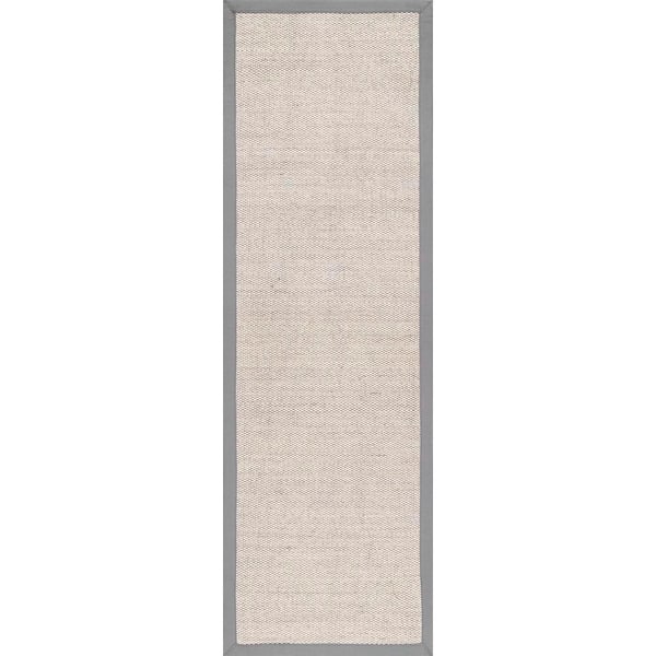 nuLOOM Chloe Bordered Gray 3 ft. x 10 ft. Runner Rug