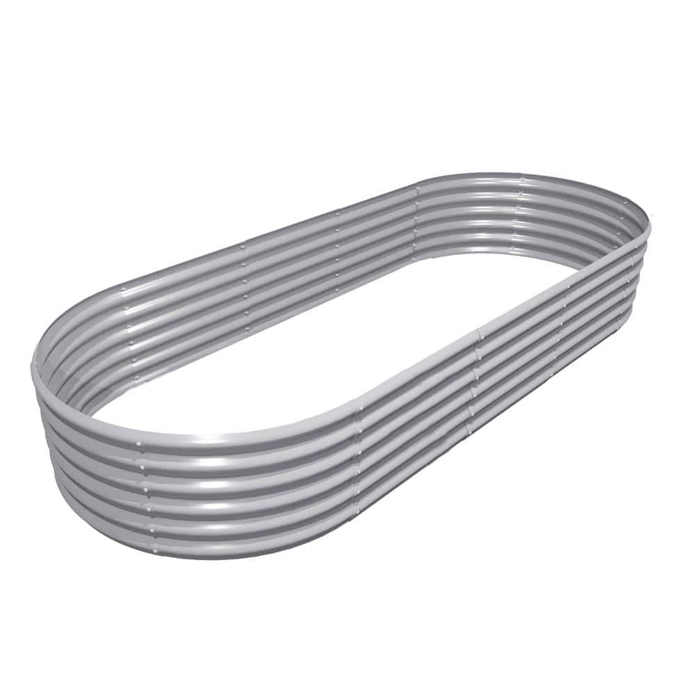 8x3x1.5 ft. Light Gray Galvanized Metal Oval Raised Garden Beds Planter Box for Planting Vegetables Flowers Herb price history on PriceWatchPro