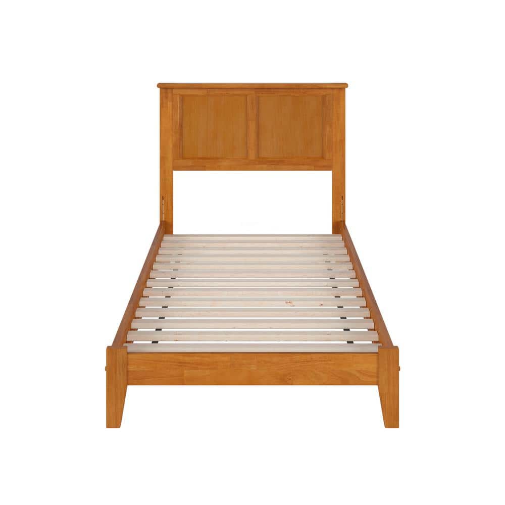 Madison Light Toffee Twin Wood Platform Bed with Headboard