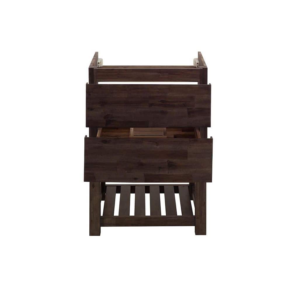 Acacia Wood 46" Freestanding Double Sink Bathroom Vanity Base