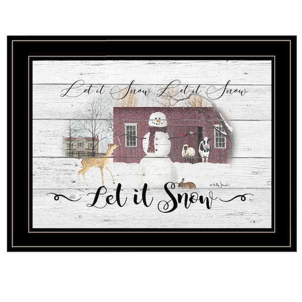 Unbranded 1-Piece "Let It Snow" by Billy Jacobs, Ready to Hang Framed Print, Black Frame 19 in. x 15 in