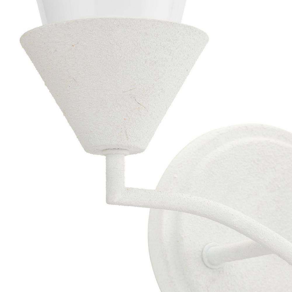 Pinellas White Plaster Dual Conical 2-Light Vanity Fixture