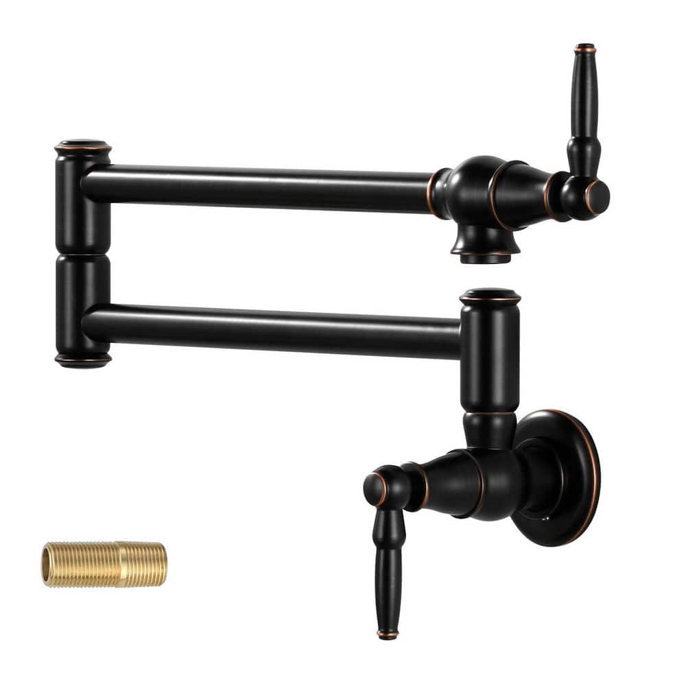 Brass Wall Mount Heavy Duty Stove Pot Filler with Double Joint Swing Arms Folding Kitchen Faucet in Oil Rubbed Bronze price history on PriceWatchPro