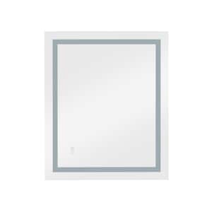32 in. W x 24 in. H Rectangular Frameless LED Lighted Wall Bathroom Vanity Mirror in White