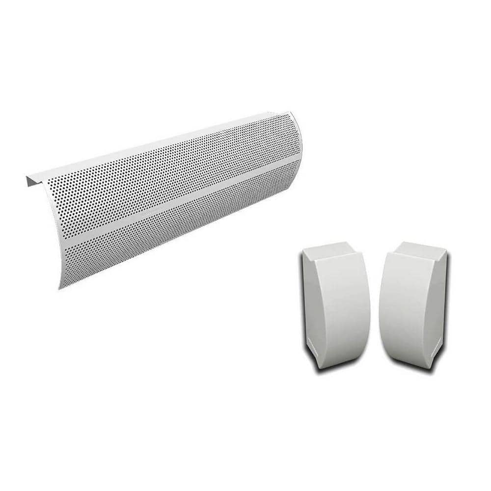 Elliptus White Galvanized Steel Slip-On Baseboard Heater Cover Set
