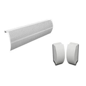 Elliptus Series 2 ft. Galvanized Steel Easy Slip-On Baseboard Heater Cover, Left and Right Endcaps [1] Cover,[2] Endcaps