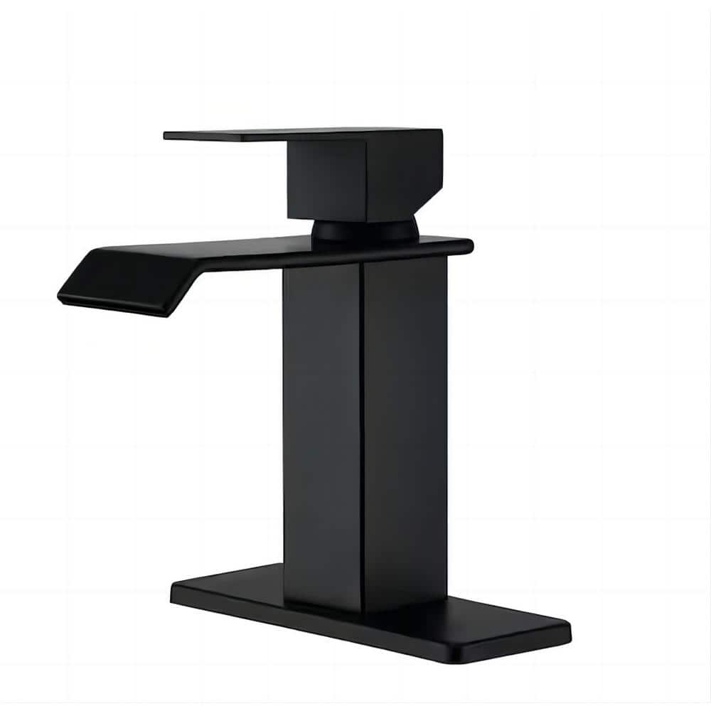 Matte Black Stainless Steel Single Handle Bathroom Faucet