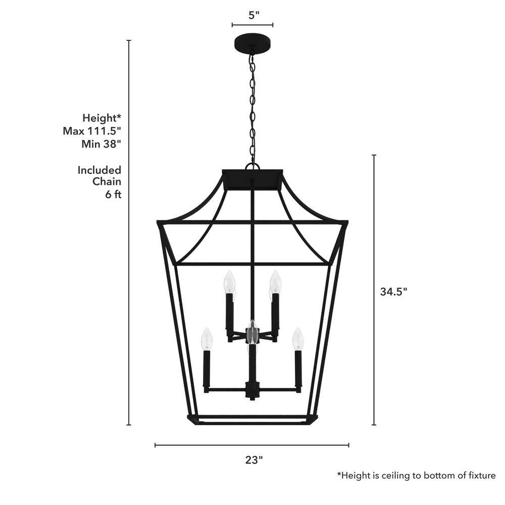 Laurel Ridge Natural Iron 8-Light LED Indoor/Outdoor Lantern Pendant