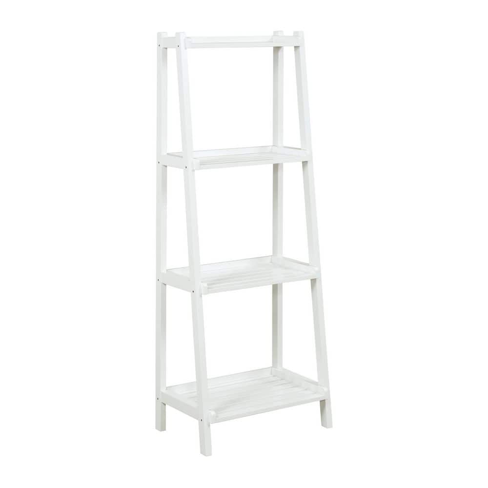 New Ridge Home Goods Dunnsville 22 in. White Solid Wood 4Tier Ladder
