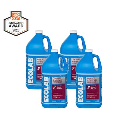 1 Gal. Concrete and Driveway Degreaser Concentrate Pressure Wash Dissolves Grease and Buildup on Brick and Tile (4-Pack)