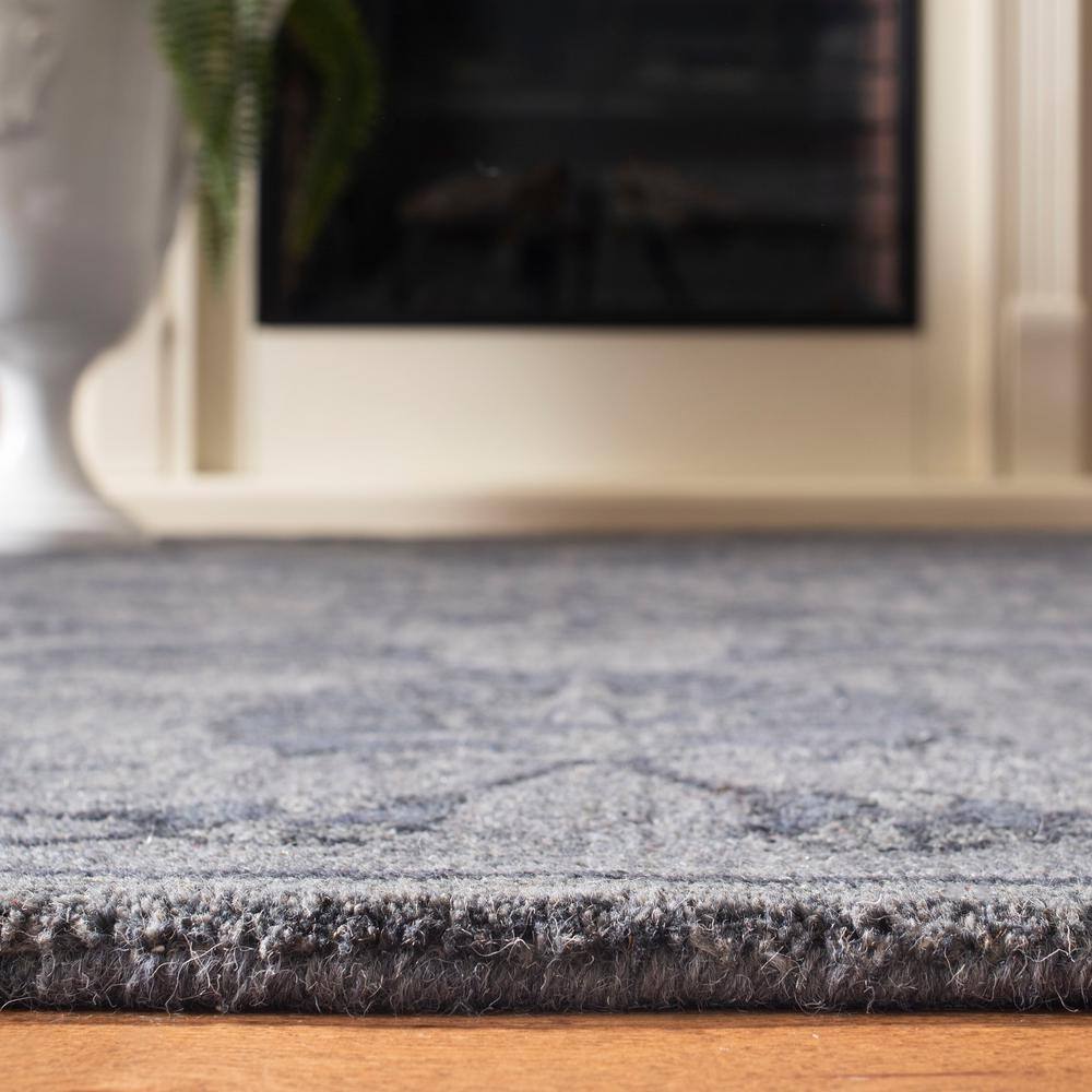 Elegant Handmade Gray Wool Tufted Runner Rug - 27"x7"