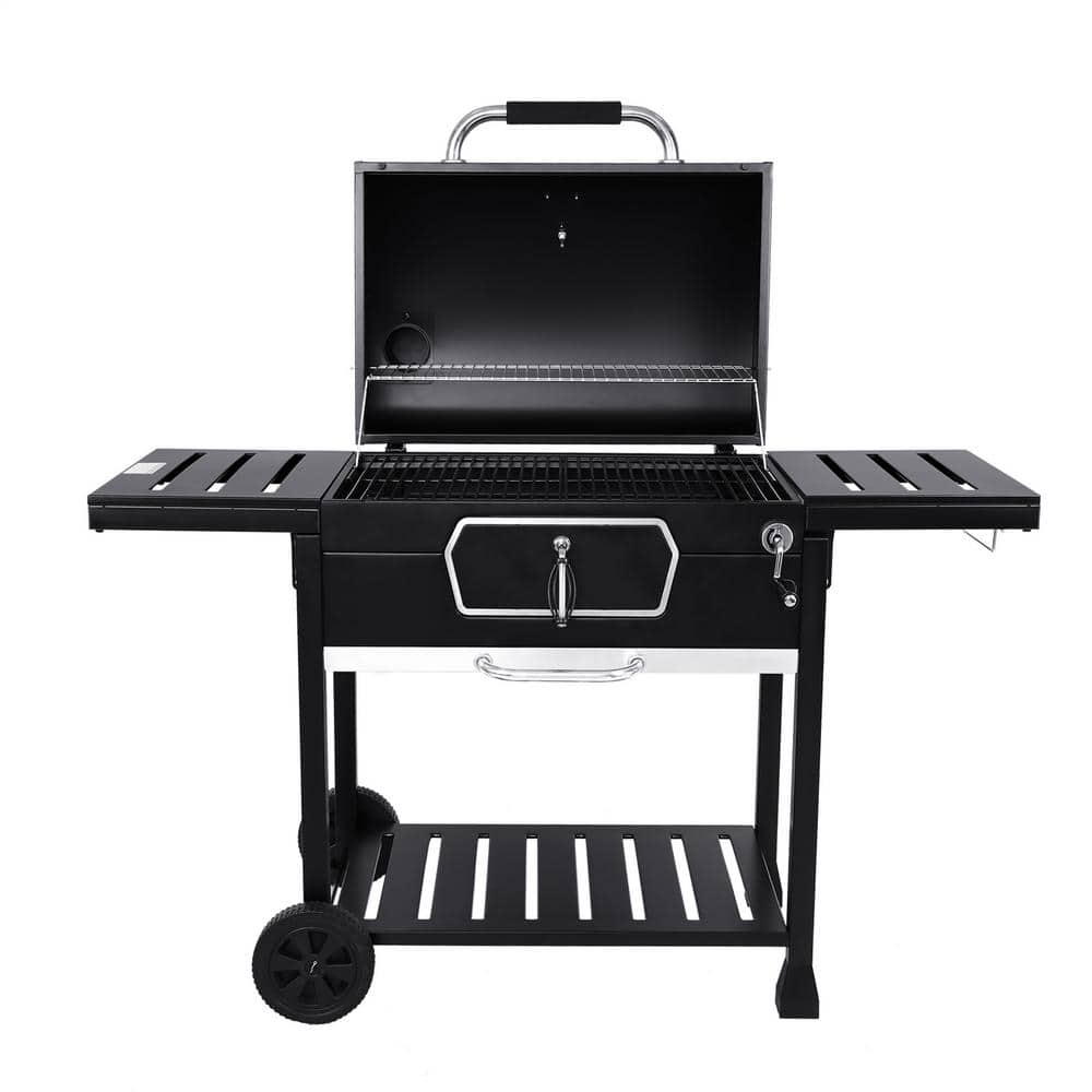 Royal Gourmet Black Stainless Steel 30-Inch Charcoal Grill with Smoker