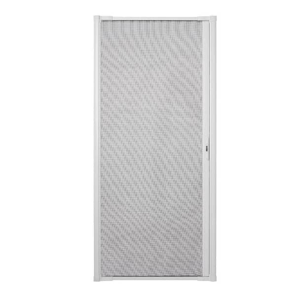 36 in. x 80 in. LuminAire White for Single Entry Door 32 in.-36 in. Universal Handed Aluminum Retractable Screen Door