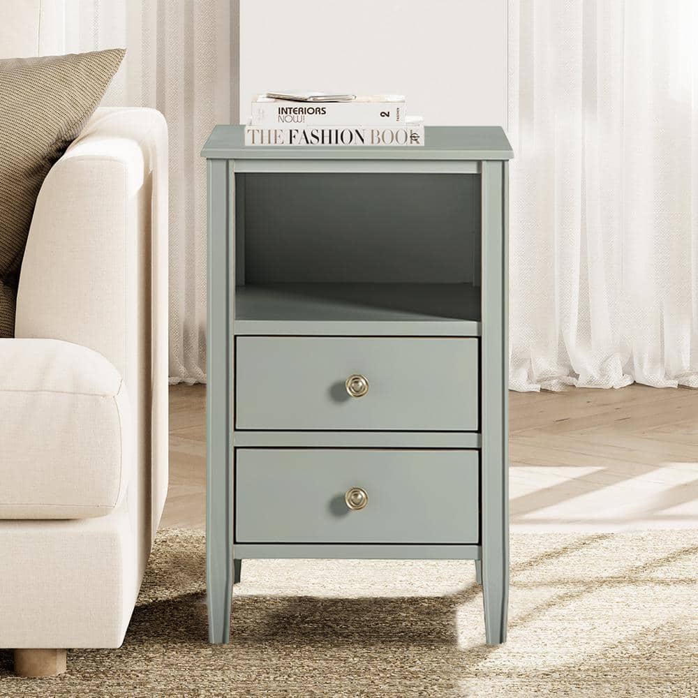 Winsley Antique Gray 2-Drawer 17 in. W Nightstand