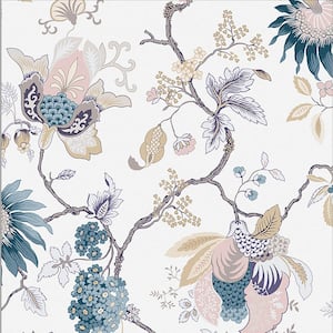 Bordado Dusk Blue Removable Wallpaper Sample