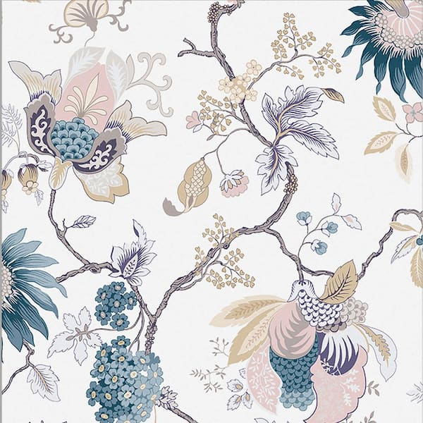 Graham & Brown Bordado Dusk Blue Removable Wallpaper Sample