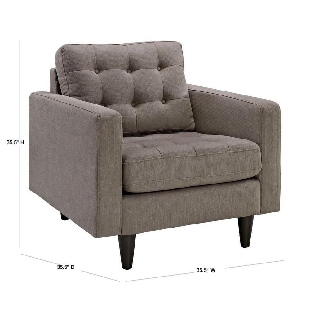 Granite Tufted Upholstered Accent Chair with Wood Legs