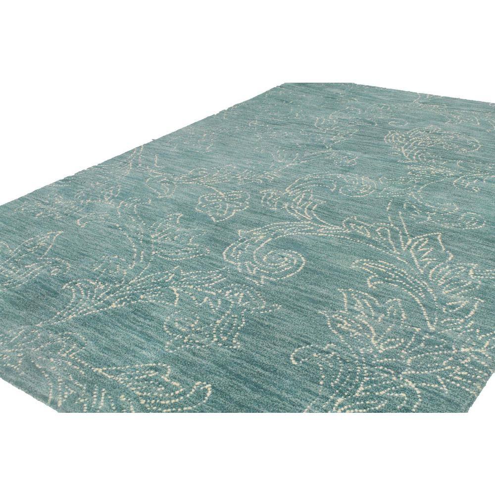 Handmade Teal Wool Rectangular 8' x 10' Tufted Area Rug