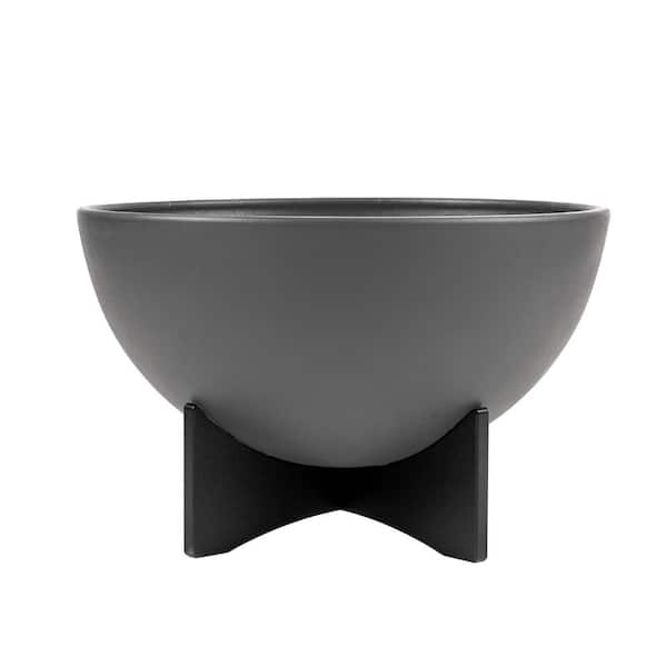RTS Home Accents 36 in. Dia x 24 in. Large Solerno Graphite Planter Made with 100% Recycled Plastic
