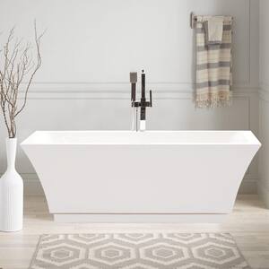 Strasbourg 59 in. Acrylic Flatbottom Freestanding Bathtub in White