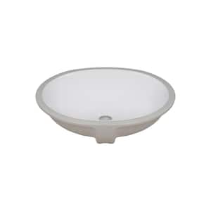 16.54 in. Oval Undermount Vitreous China Bathroom Sink in White Suitable for Small Space