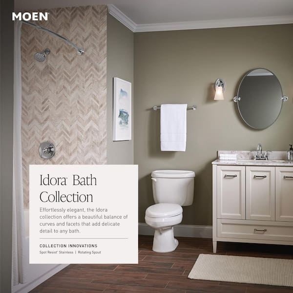 MOEN Idora 4 in. Centerset 2-Handle Bathroom Faucet in Chrome MOEN Idora 4 in. Centerset 2-Handle Bathroom Faucet in Chrome