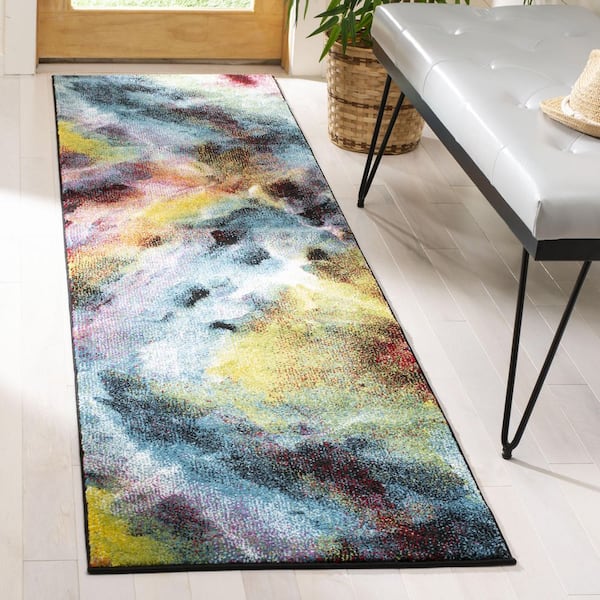Galaxy 2 ft. x 10 ft. Multi Abstract Runner Rug