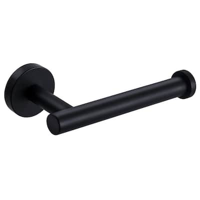 Wall Mounted Single Arm Toilet Paper Holder in Stainless Steel Matte Black