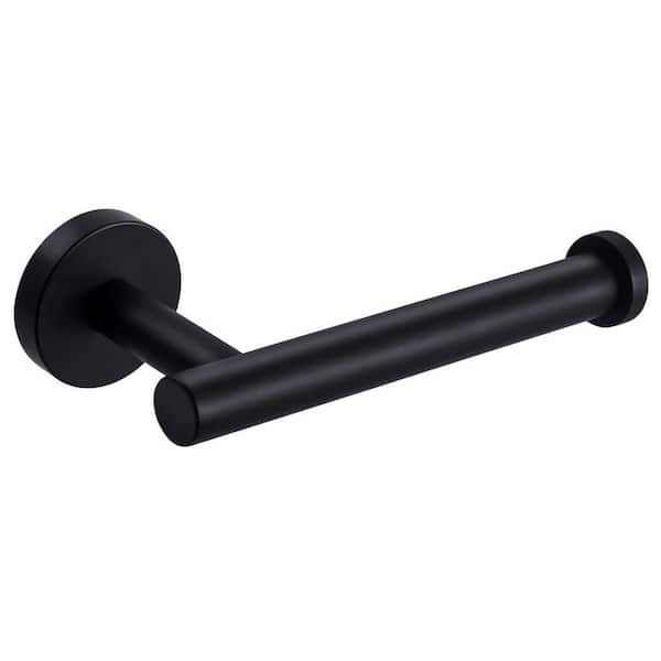 ruiling Wall Mounted Single Arm Toilet Paper Holder in Stainless Steel Matte Black