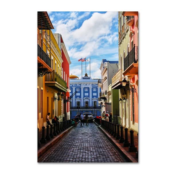Trademark Fine Art 16 in. x 24 in. Old San Juan 7 by CATeyes Floater Frame Architecture Wall Art Floater Frame Architecture Wall Art