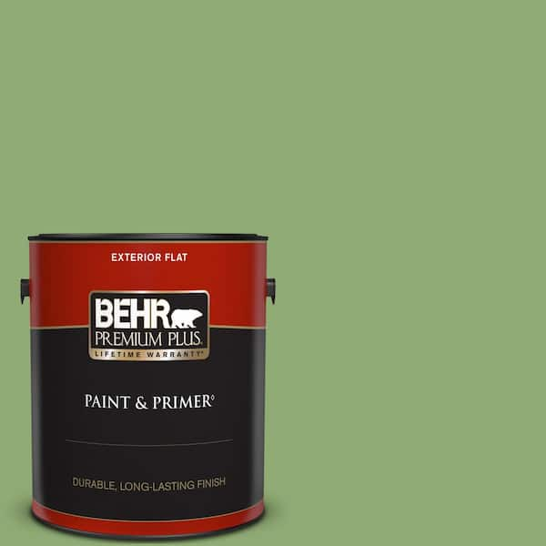 BEHR PREMIUM PLUS 1 gal. #430D-5 Geranium Leaf Flat Exterior Paint & Primer