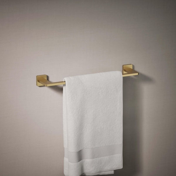 Mavera 18 in. Wall Mounted Towel Bar in Vibrant Brushed Moderne Brass