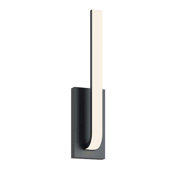 Lumina Transitional 1-Light Black Dimmable Wall Sconce with Acrylic Shade