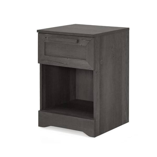 Gray 1-Drawer Modern Nightstand with Shelf(Faux Wood), for Bedroom Storage, End Table for Bedroom