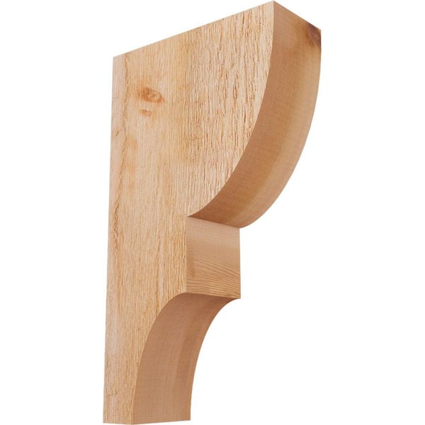 Ekena Millwork 4 in. x 10 in. x 18 in. Western Red Cedar Ridgewood Rough Sawn Corbel