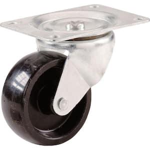 3 in. Black Polypropylene and Steel Swivel Plate Caster with 210 lb. Load Rating